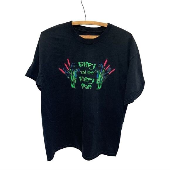 Vintage 90s Wiley and the hairy man play theater neon tee! Super weird! - Picture 1 of 4